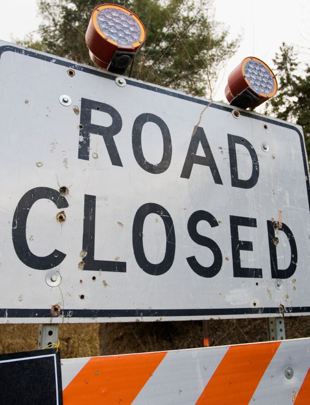 road closed sign