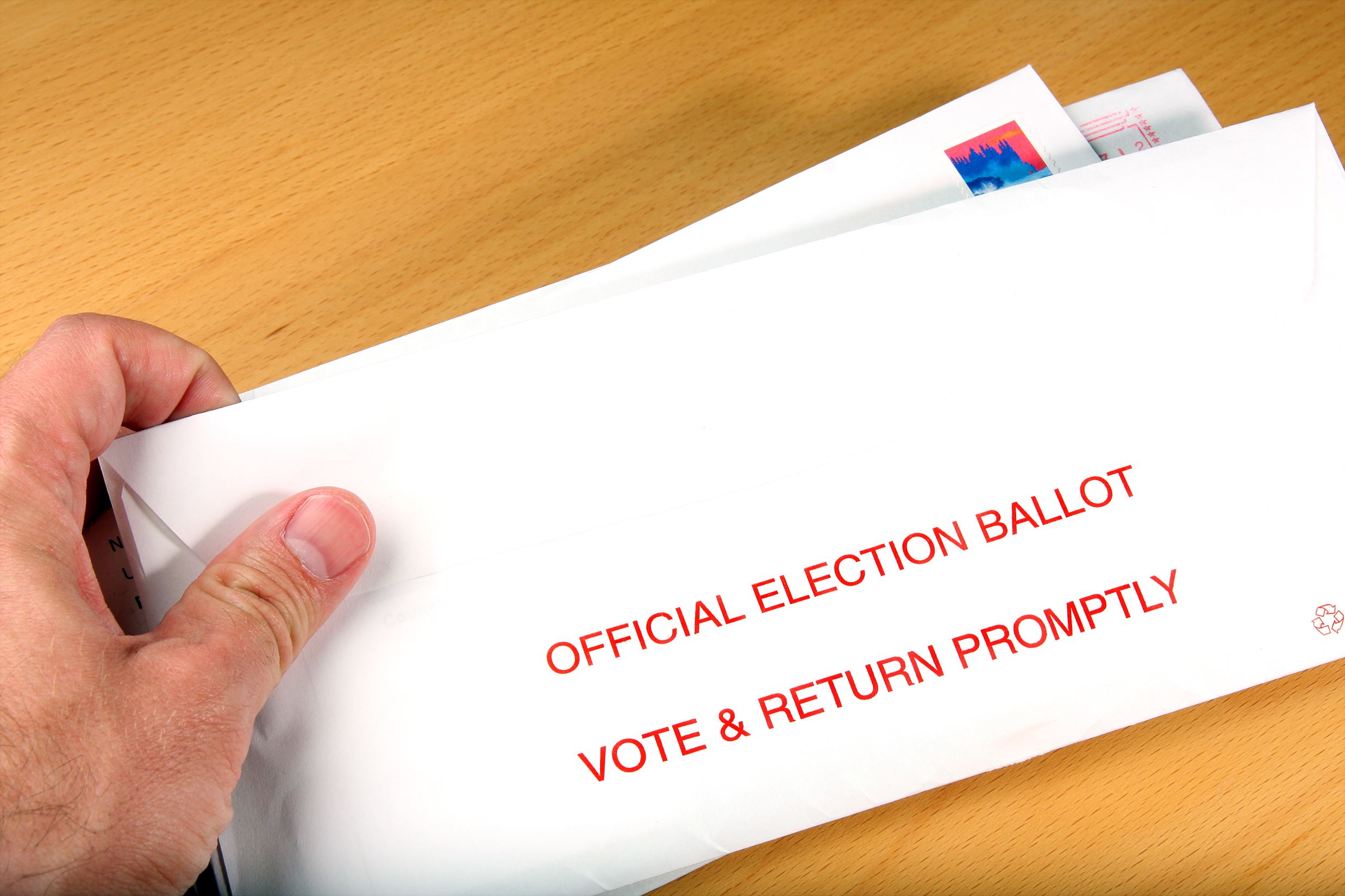 image of ballot in an envelope