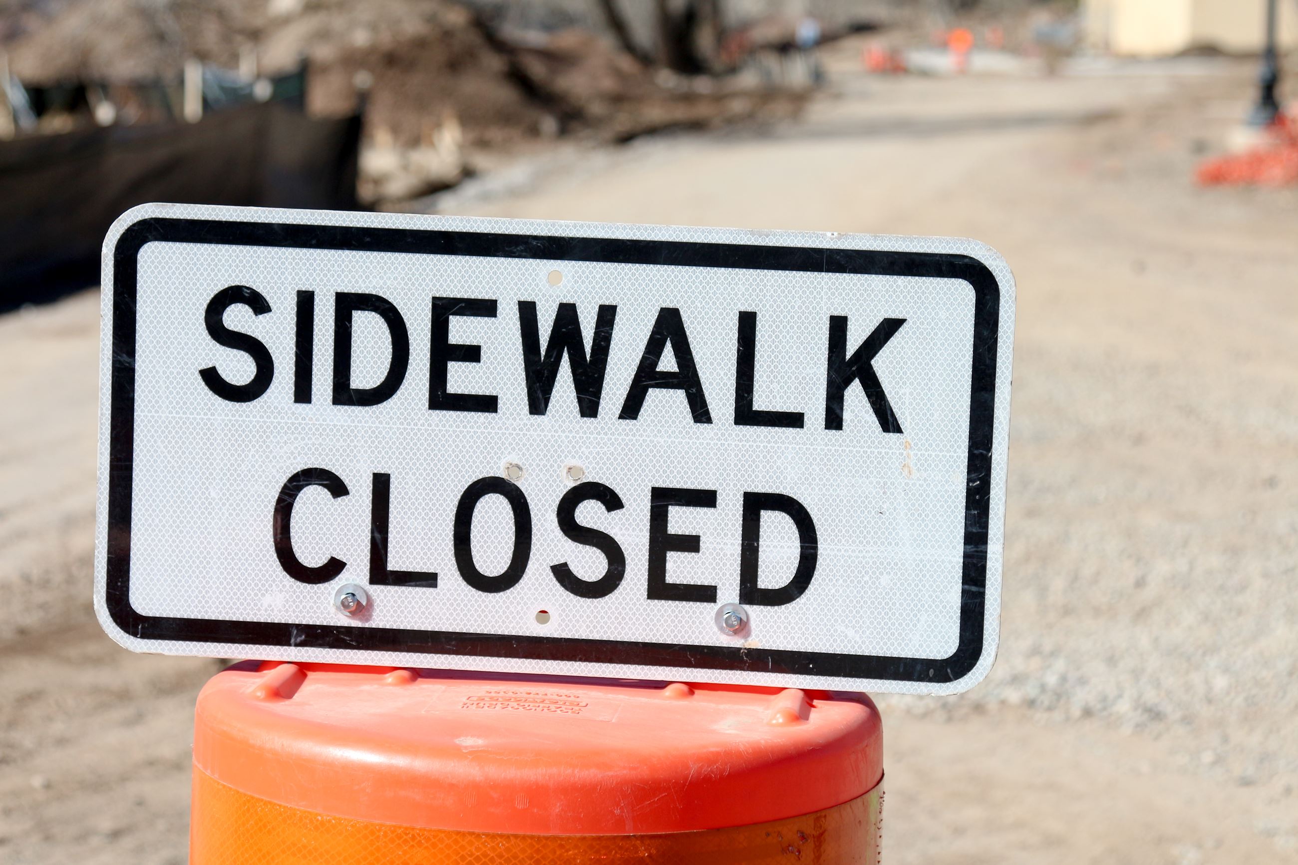 sidewalk closed sign