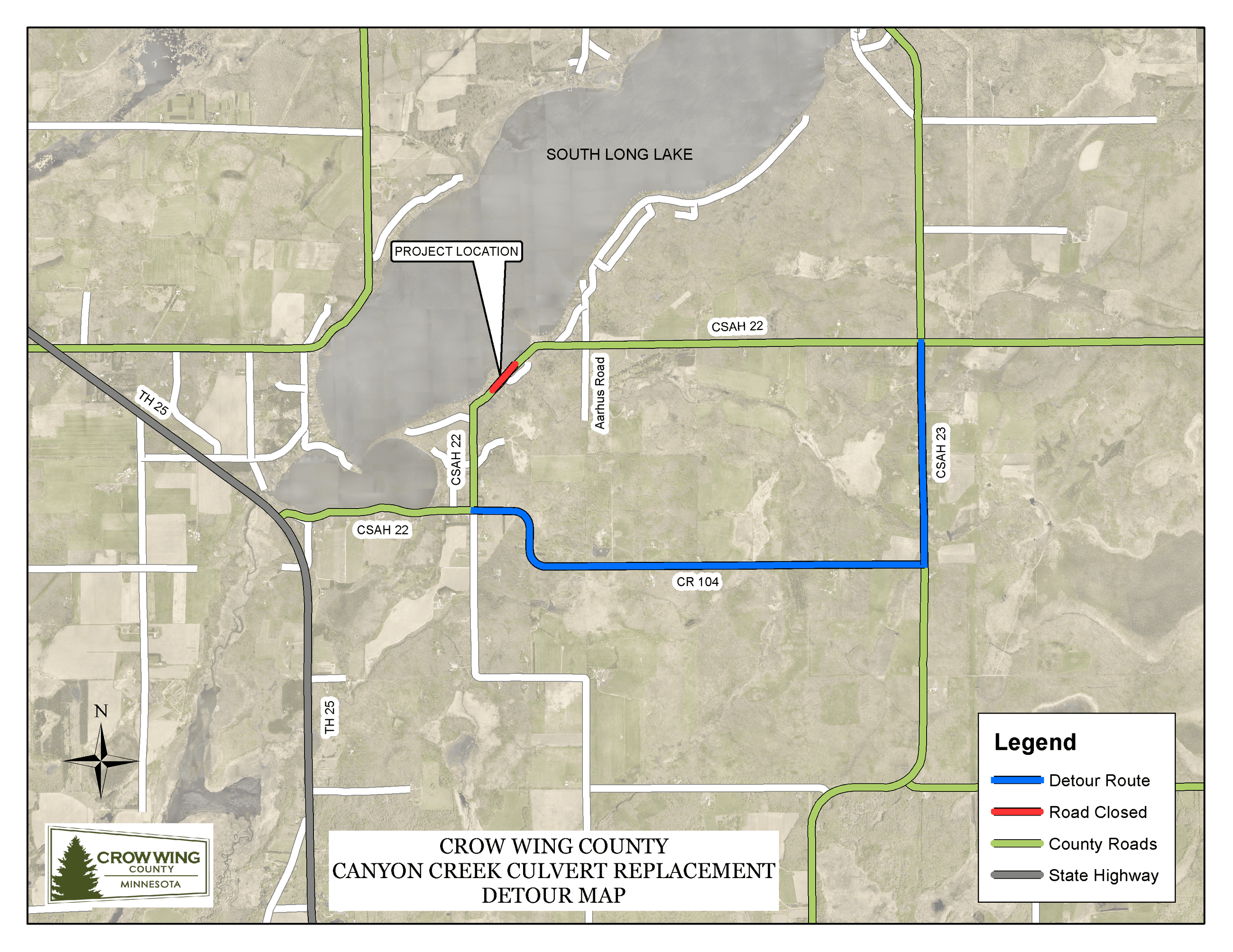Canyon Creek Detour Map