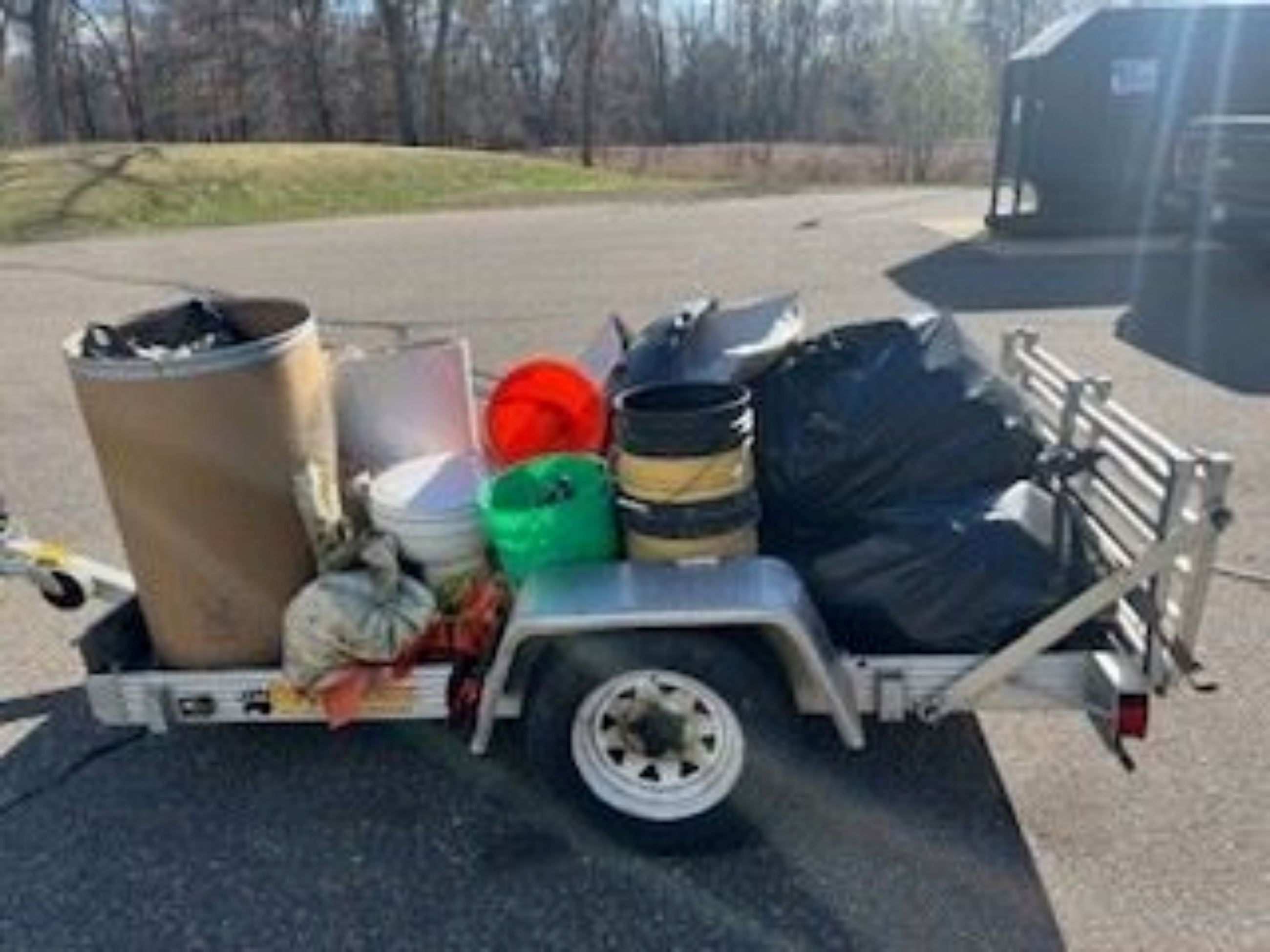 roadside trash on trailer