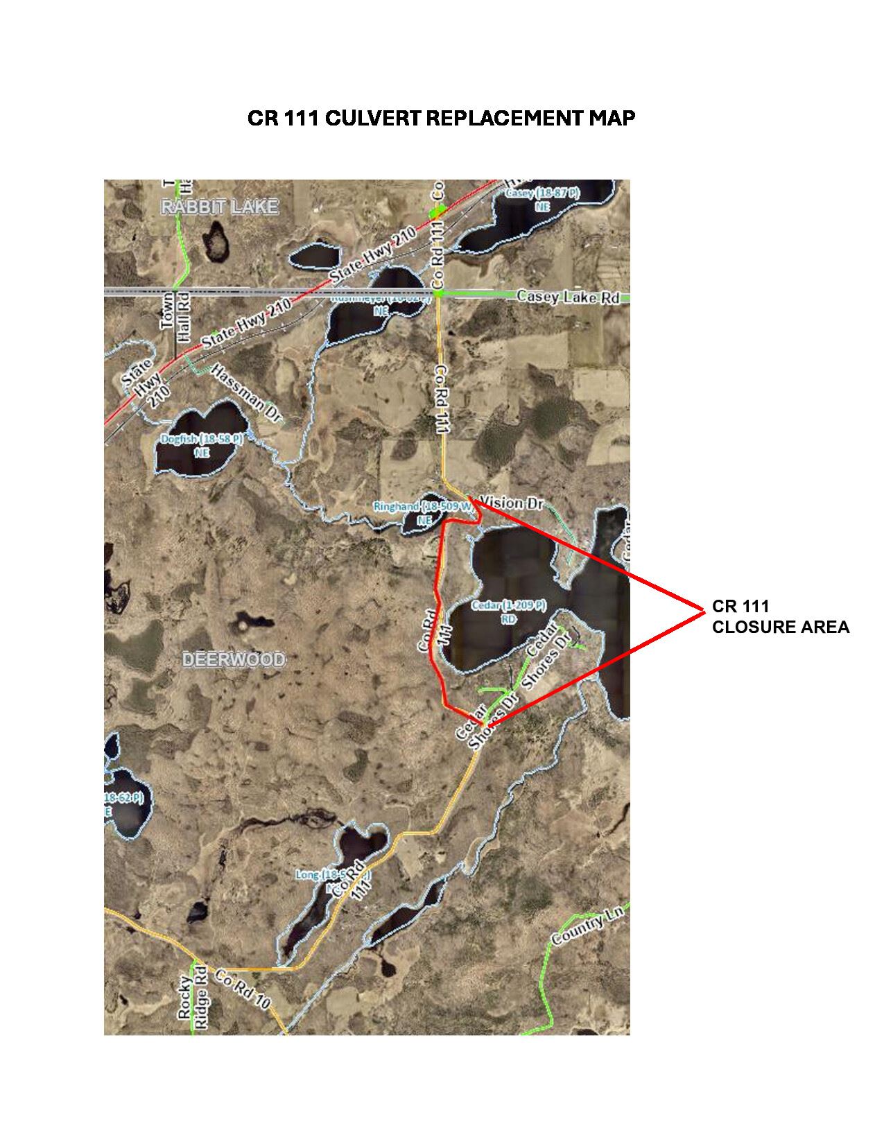 CR 111 Culvert Replacement Map
