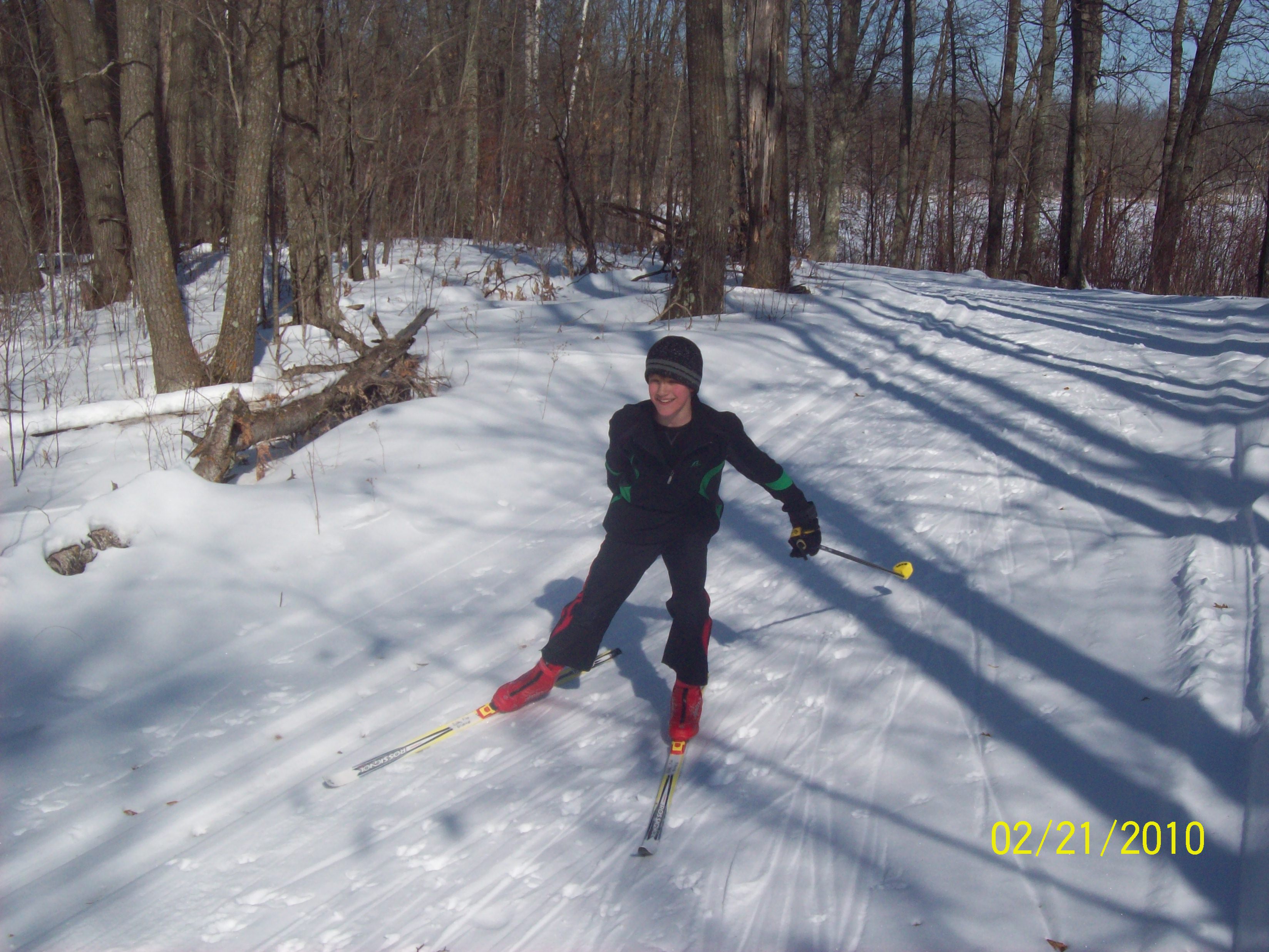Skier at Larson Lake Trail 2-21-2010